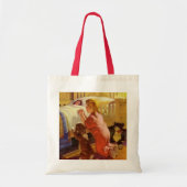 Bedtime Prayers, meisje met puppy,  religie Tote Bag (Voorkant)