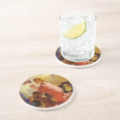 Bedtime Prayers, meisje met puppy, religie Zandsteen Onderzetter (Zijkant)