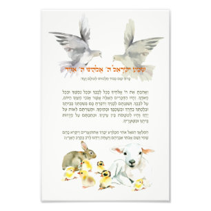 Bedtime Shema Israel voor joodse kinderen Foto Afdruk