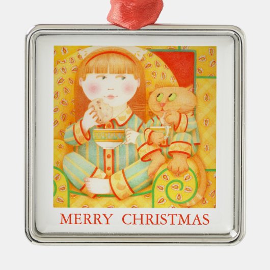 BEDTIME SNACK Premium Ornament + Tekst / Wit (Voorkant)