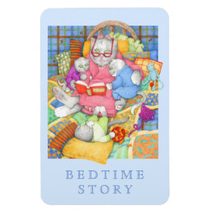 BEDTIME STORY 4x6 Flexibele Magneet - Blauw