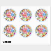 BEDTIME STORY Grote ronde Stickers - Blauw (Vel)