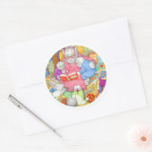 BEDTIME STORY Grote ronde Stickers - Wit (Envelop)