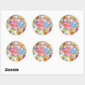 BEDTIME STORY Grote ronde Stickers - Wit (Vel)