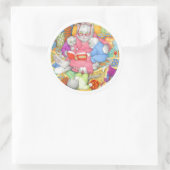 BEDTIME STORY Grote ronde Stickers - Wit (Tas)