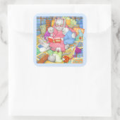 BEDTIME STORY Grote Vierkante Stickers - Blauw (Tas)