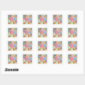 BEDTIME STORY Kleine vierkante Stickers - Wit (Vel)