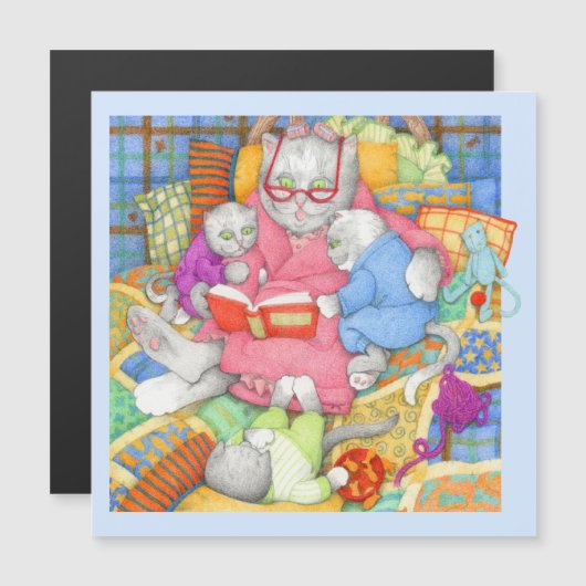 BEDTIME STORY Magnetische Kaart - Blauw (Voorkant / Achterkant)