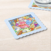 BEDTIME STORY Scalloped Square Onderzetters - Blau (Gebogen)