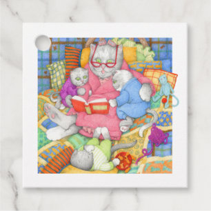 BEDTIME STORY Square Cadeau Labels - Wit