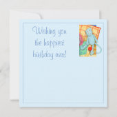 BEDTIME STORY Square Flat Birthday Kaart / Blauw (Achterkant)