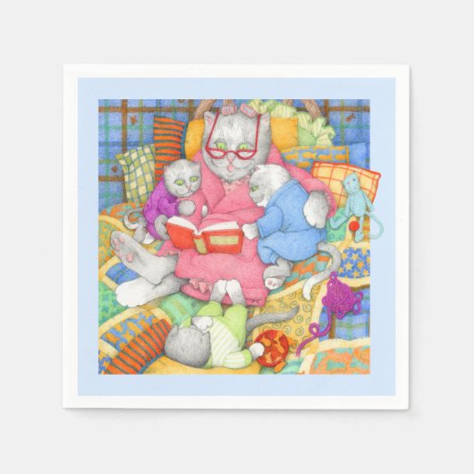 BEDTIME STORY Standaard Cocktailpapier servet blau (Voorkant)