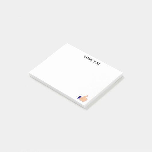 Bedumb omhoog Dank u op Witte Achtergrond Post-it® Notes (Schuin)