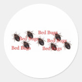 bedwantsen ronde sticker (Voorkant)
