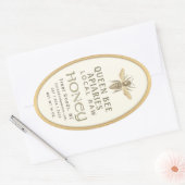 Bee 16 of 32oz Queenline Gold Honey Jar Ovale Sticker (Envelop)