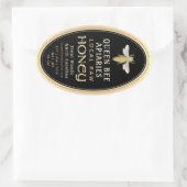  Bee 16 oz Queenline Jar Honey Label Zwart (Tas)