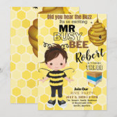 Bee 1 Birthday Invitation Kaart (Voorkant / Achterkant)