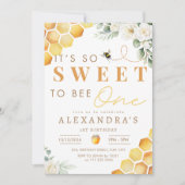 Bee 1e verjaardag Sweet to Be One Girl Bloemen Kaart (Voorkant)