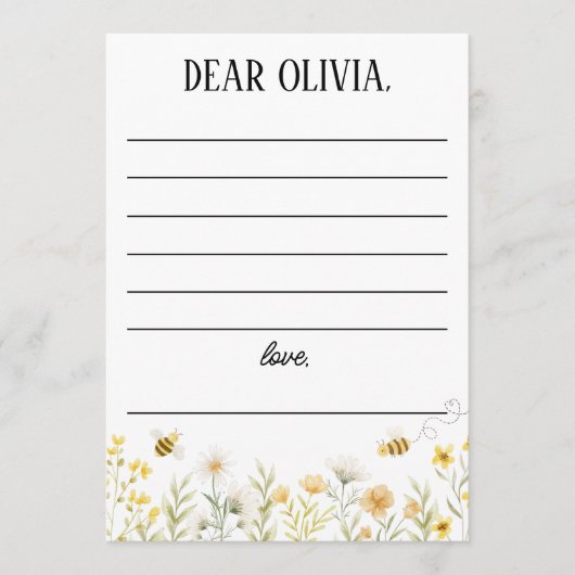 Bee 1st Birthday Time Capsule Card Kaart (Voorkant)