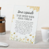Bee 1st Birthday Time Capsule Reclamebord Met Voetstuk (Insitu)