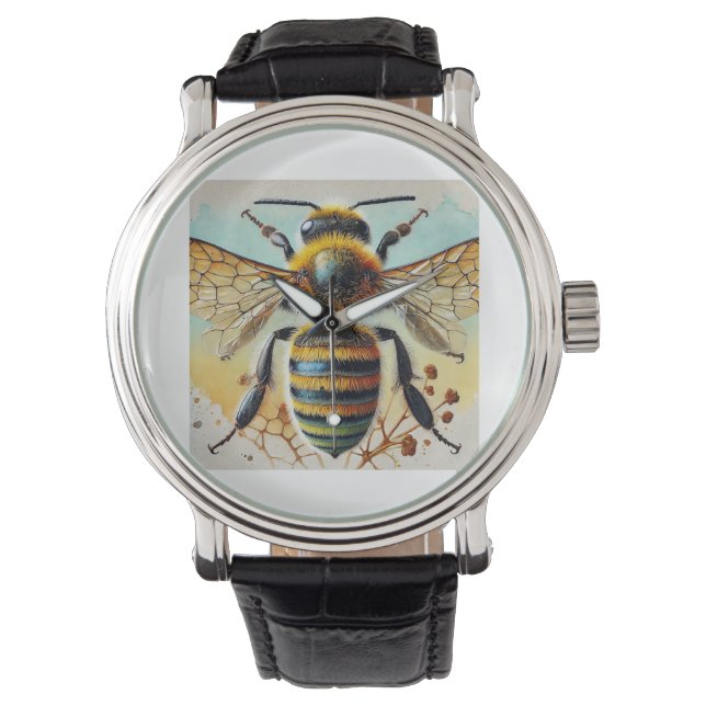 Bee 280924IREF212 - Watercolor Horloge (Voorkant)