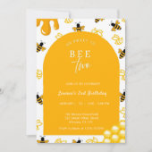Bee 2e verjaardag Sweet to Bee Two Bees Theme Kaart (Voorkant)