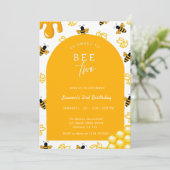 Bee 2e verjaardag Sweet to Bee Two Bees Theme Kaart (Staand voorkant)