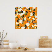Bee-achtergrond Poster (Keuken)