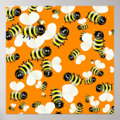 Bee-achtergrond Poster (Voorkant)