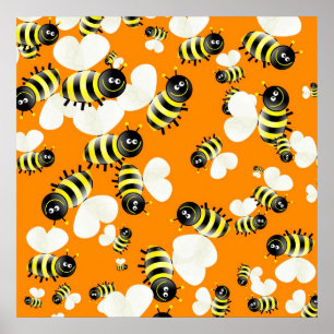 Bee-achtergrond Poster