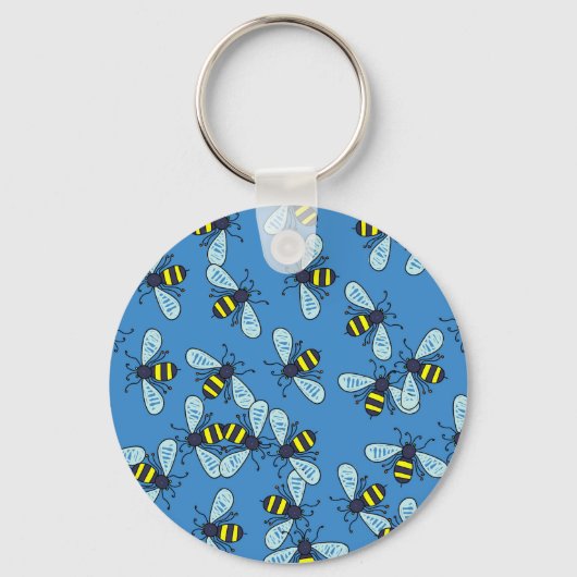 Bee-achtergrond Sleutelhanger (Voorkant)