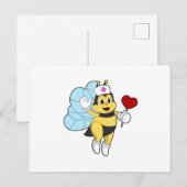 Bee als verpleegster met Hart.PNG Briefkaart (Voorkant / Achterkant)