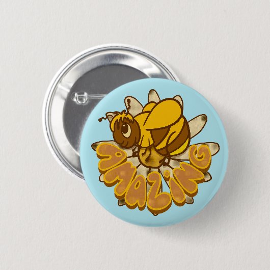 Bee Amazing - Schattigee Cartoon Bumble Bee & Dais Ronde Button 5,7 Cm (Voorkant /achterkant)