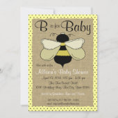 Bee and Burlap Baby shower Kaart (Voorkant)