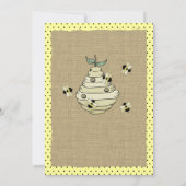 Bee and Burlap Baby shower Kaart (Achterkant)