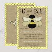 Bee and Burlap Baby shower Kaart (Voorkant / Achterkant)