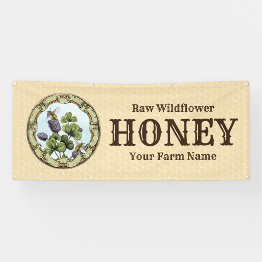 Bee and Clover Honey Business Spandoek (Horizontaal)