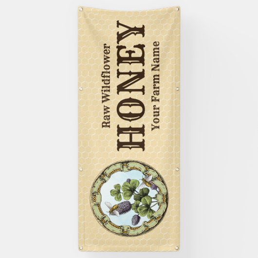 Bee and Clover Honey Business Spandoek (Verticaal)