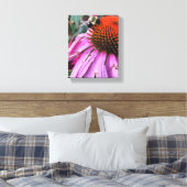 Bee and Coneflower Faux Wrapped Canvas Print (Insitu (Slaapkamer))