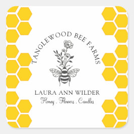 Bee And Floral Honey Product Label