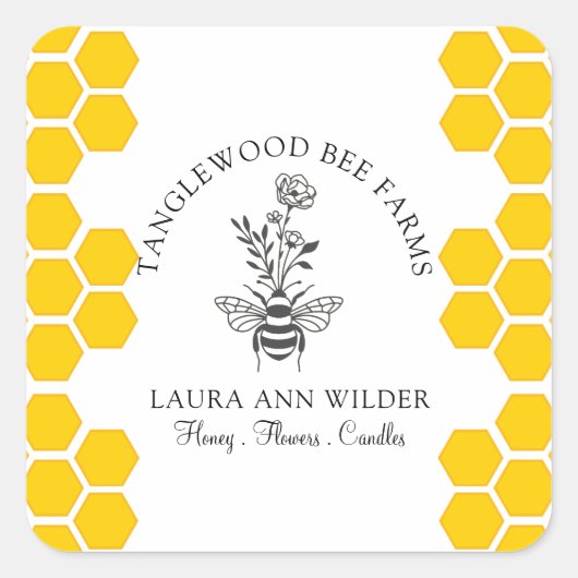 Bee And Floral Honey Product Label (Voorkant)