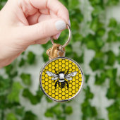 Bee and honeycomb keychain for beekeepers (Hand)