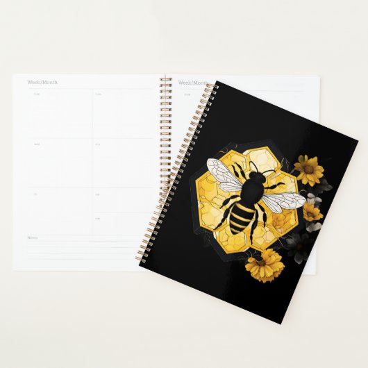 Bee and Honeycomb yellow and black  Planner (Display)