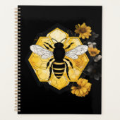 Bee and Honeycomb yellow and black  Planner (Voorkant)