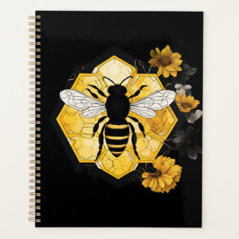 Bee and Honeycomb yellow and black  Planner
