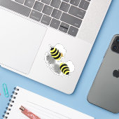 Bee and Queen Bee Couple Meeting Sticker (Laptop met iPhone)