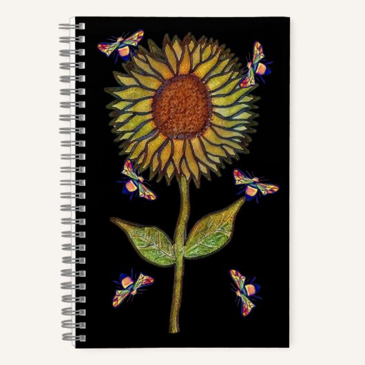 Bee And Sunflower Notebook Notitieboek (Voorkant)