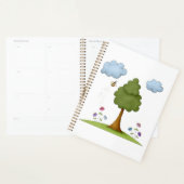 Bee and Tree Natuur Scene met Bloemen en Wolken Planner (Display)