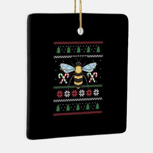 Bee Animal Bee Lelijke Kerst Keramisch Ornament (Rechts)