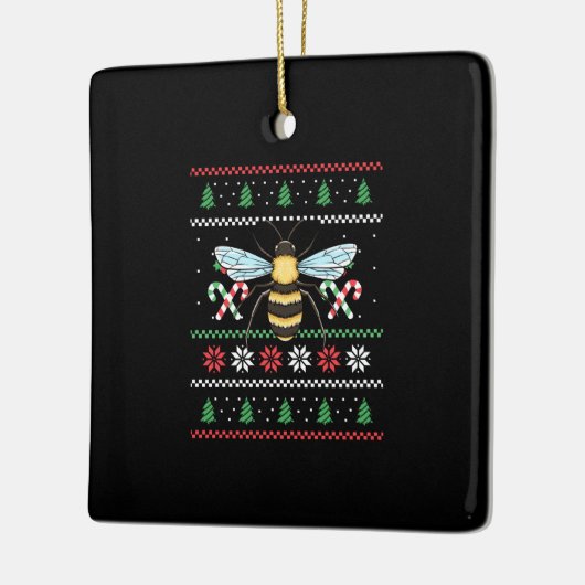 Bee Animal Bee Lelijke Kerst Keramisch Ornament (Links)